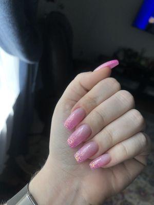 Did a glitter ombre acrylic set, love it!