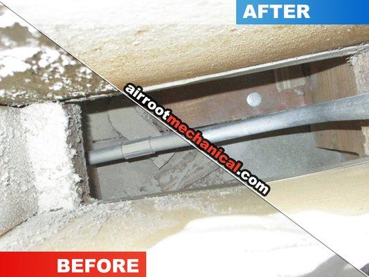 Before and After Photos of Air Duct Cleaning by AIRROOT MECHANICAL