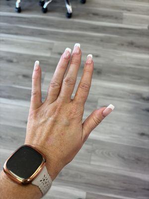 Gel nails with gel French tip