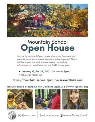 Join us for our 2021 Open House (virtually that is:) Learn more about our unique programs and discover the magic of Mountain School.