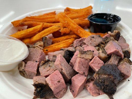 6oz of Tri Tip Bites and Sweet Potato Fries $10