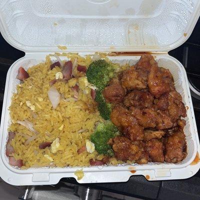 General Tso Chicken w/ pork fried rice