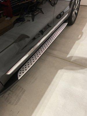 Close up of running boards