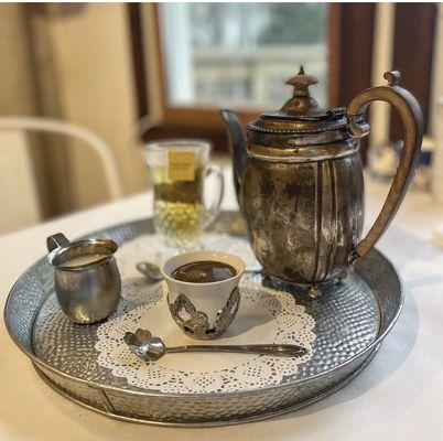 Café ou Thé  Proper Turkish coffee and English tea service