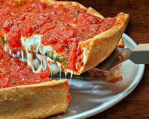 Delicious deep dish pizza!