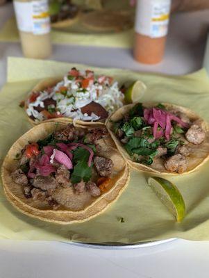 Fried avocado and carinatas tacos.