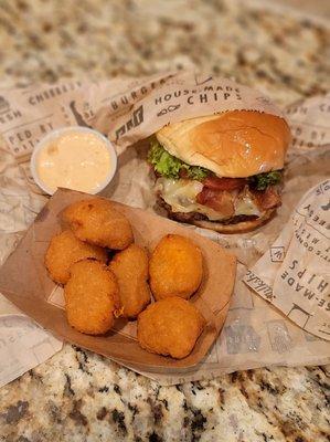 The Big Easy Burger with Mac & Cheese Bites