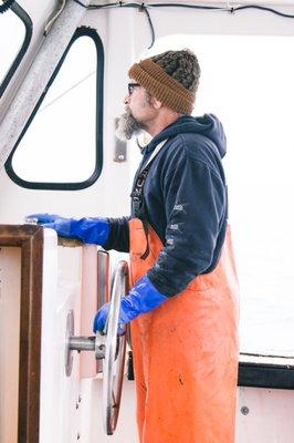 Spot Prawn Fisherman, Andy Saraspe on F/V Sarah Renee