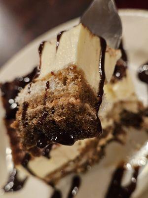 Close-up of the amazingly delicious Tiramisu.