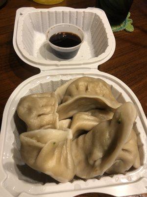 Veggie dumplings steamed