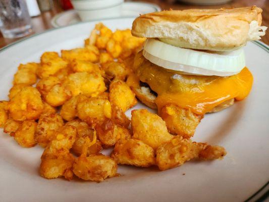 Wisconsin burger and fried cheese curd