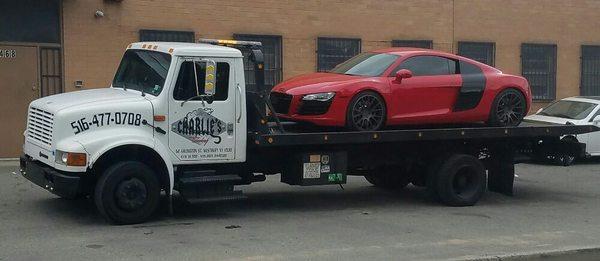 A good looking Audi R8 up on the bed this morning.