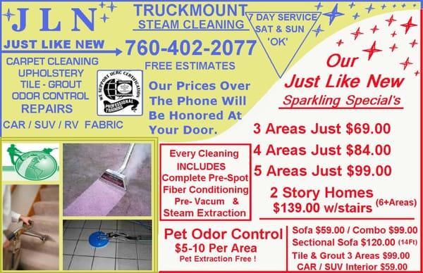 Carpet Cleaning Specials