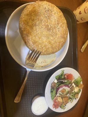 Chicken Pot Pie and salad