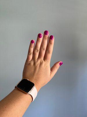 Purple dip manicure