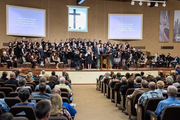 Each Sunday our choir and orchestra minister to our church.