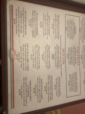 Amazing menu