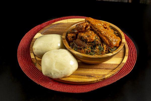 vegetable and Fufu