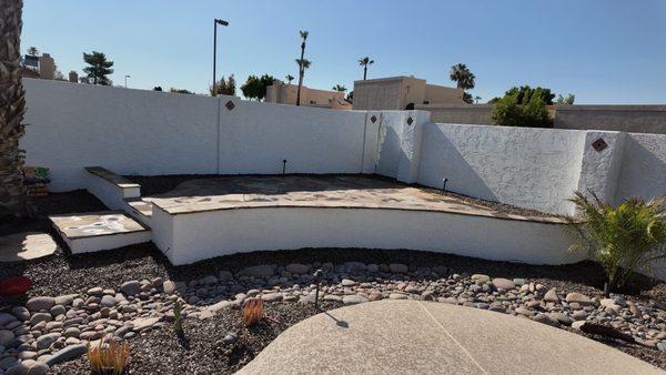 Raised patio for fire pit