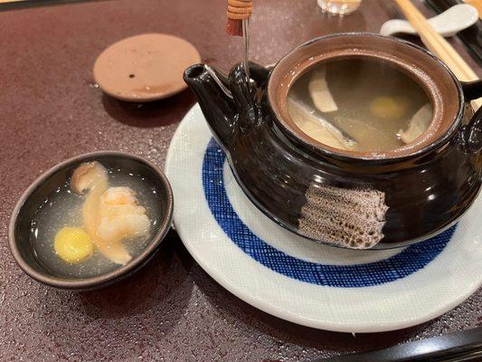 Dobin mushi, the yuzu-mushroom teapot soup