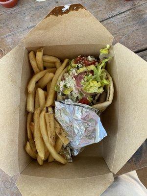 Fries, Beef and Lamb Gyro