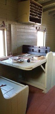 Old Soo Line Caboose's dining area view - Caboose located at the Dickey County Historical Park in Oakes, ND