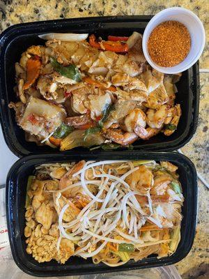 Drunken Noodle with 2 Meats Pad Thai with 2 Meats