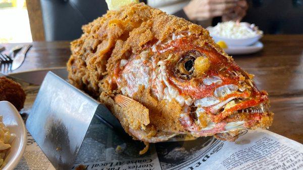 Whole fried snapper