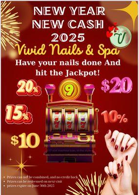 NEW YEAR NEW CASH! Christmas and New Year 2025 could be more Fun when you hit the Jackpot! LET'S GO HAVE YOUR NAILS DONE AND GRAB SOME FUN!