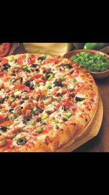 Mr. Jim's 'Sticky Fingers' : our very own Top-of-the-Line, Loaded-Down, delicious, fan-favorite Pizza !