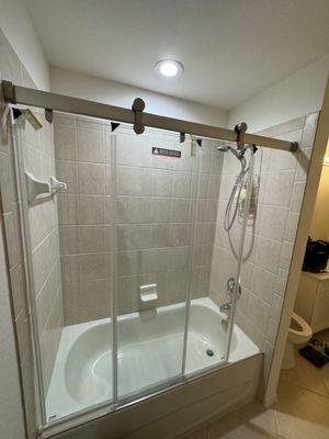 Front view of delta paxos shower door