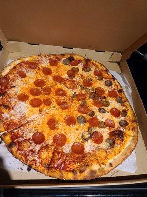 Pepperoni and half sausage