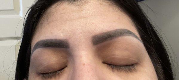 Bald spots in corners very thin eyebrows I had them thick