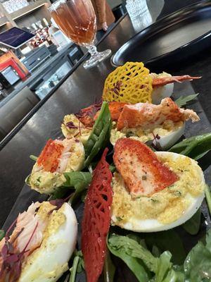 Garrison Eggs topped with juicy lobster!! The flavor!! Wow!!