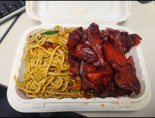 Boneless spare ribs and lo mein