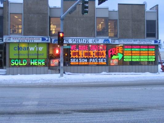 Our office is across from Chilkoot Charlies at the corner of Fireweed and Spenard Roads.