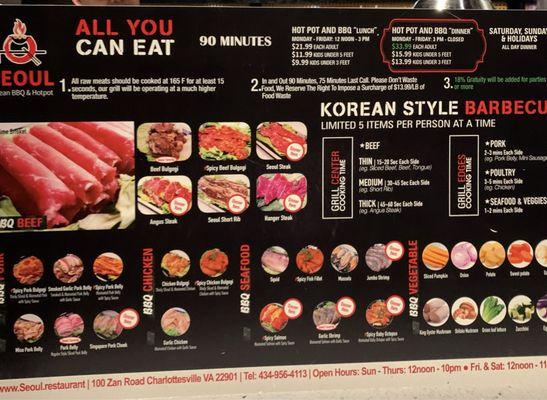 Menu Korean BBQ