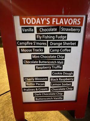 9/1/23 todays flavors