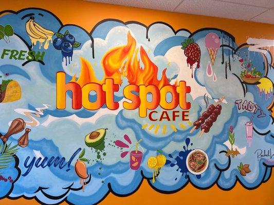 Hotspot mural at the cafe in Davie FL it looks amazing