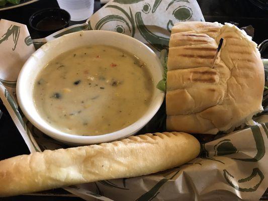 Sweet cranberry BLT and chicken poblano pepper soup