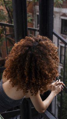 Redhead curly cut