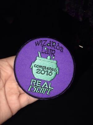 This is the patch we won for escaping the Wizards lair!