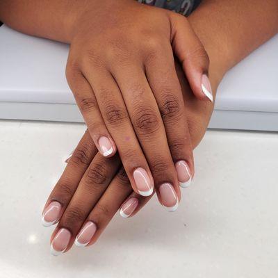 Gel french tip manicure