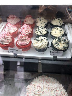 Strawberry and Blue velvet cupcakes