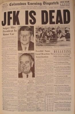 Front Page - November 22, 1963 - JFK Assassination