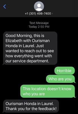 I called the number and Honda answered but said they did not know this person... but this is CLEARLY their number...