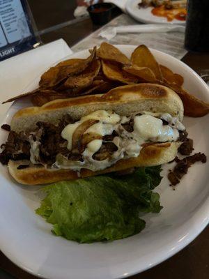 Philly steak with pub fry's