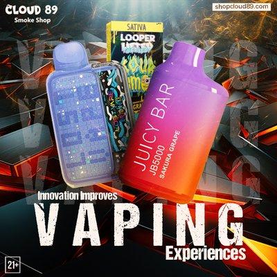 Vaping experiences change with innovation, and the most innovative products are at Cloud 89 - the premier smoke shop in Houston, TX.