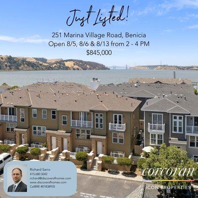 Just Listed!  215 Marina Village Rd, Benicia.  More info at www.251marinavillage.com