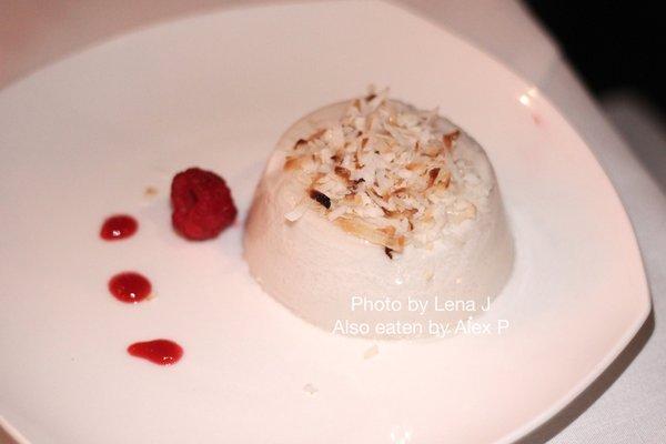 Vegan Coconut Panna Cotta ($10) coconut milk / toasted coconut / berries. It's nice; not too sweet